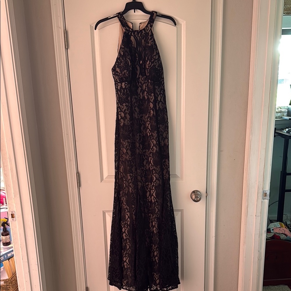 Black Halter Maxi Gown for Wedding - Formal -